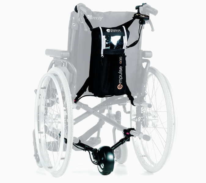 wheelchair with motorized push assistance system