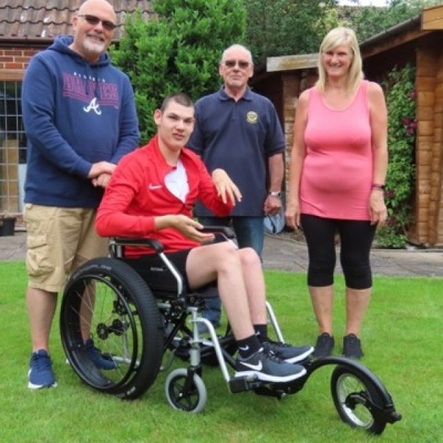 Life changing beach wheelchair given to family