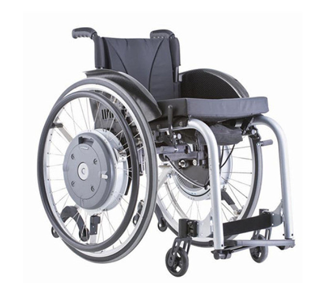power assist fitted on panthera u3 wheelchair